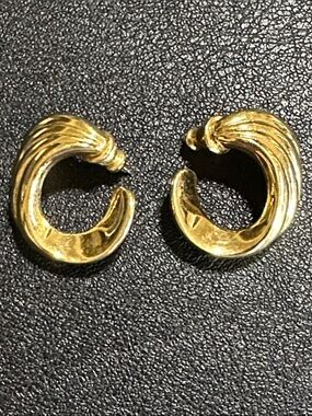 Monet Gold Tone Post Back Earrings